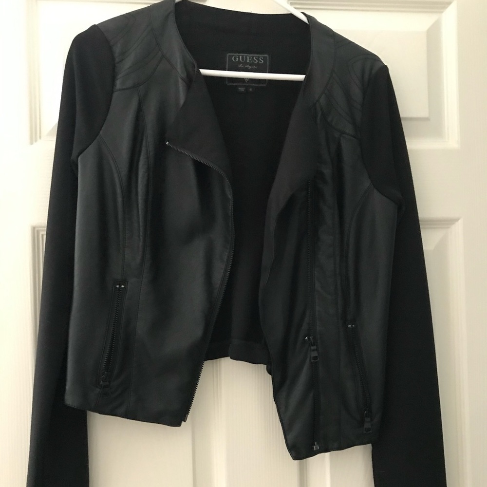 Guess leather and fabric blazer